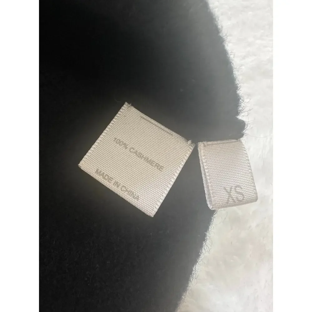 Kokun Sweater Women XS Black Excellent‎ Cashmere Textured Zipper Back Crewneck